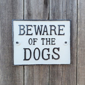 Beware of Dogs Sign, Iron Beware Of The Dogs Yard Sign, Gate Decor, Outdoor Decor