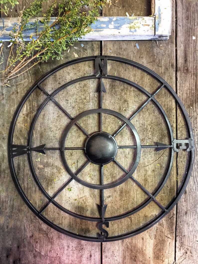 Metal Wall Decor Small Metal Compass Nautical Wall Decor Etsy
