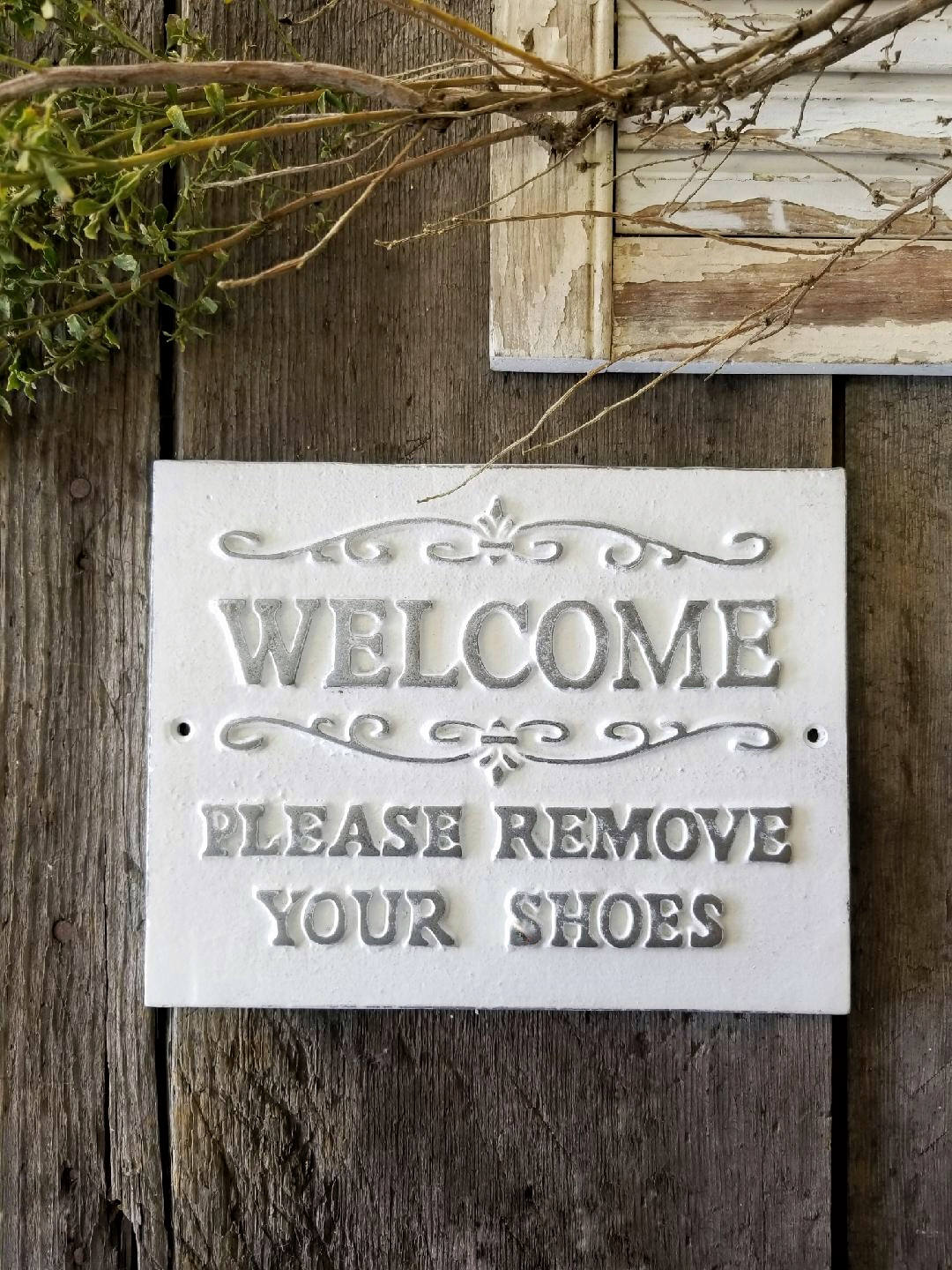 Please Remove Your Shoes Sign No Shoes Allowed Rustic Home Etsy