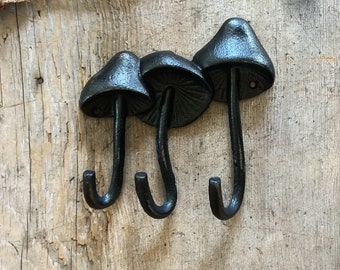 Mushroom Hooks, Wall Hook, Metal Wall Decor, Key Hook, Metal Wall Art