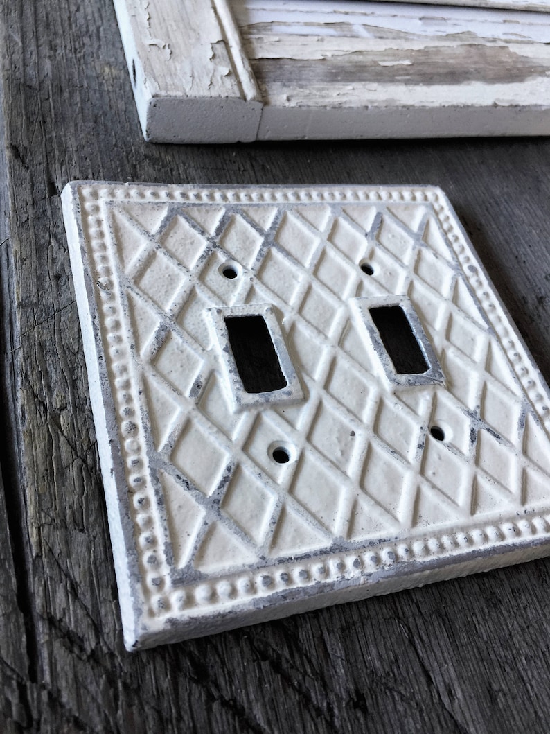 Double Switch Plate, Double Switch Cover, Switch Plate Cover, Metal Wall Plate, Light Switch Cover image 2