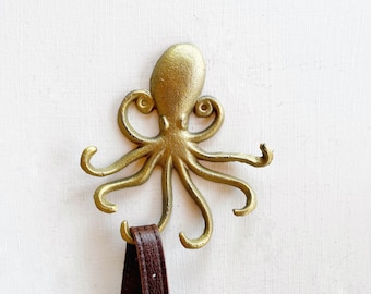 Octopus Hook, Small Wall Hooks, Nautical Hooks, Vintage Style Coat Hooks, Ocean Themed, Bathroom Hooks, Coat Hooks