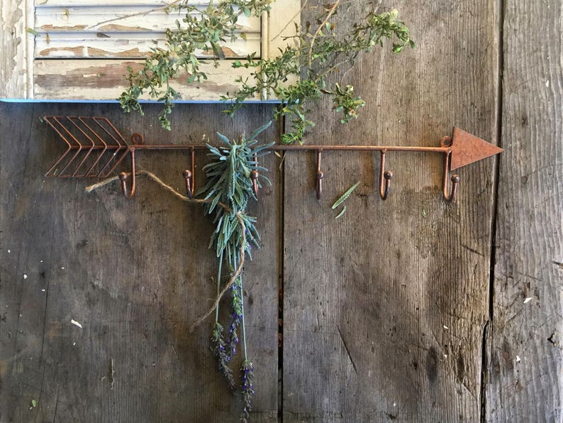 Metal Arrow Wall Hook, Wall Decor, Wall Hook, Boho Decor, Tribal Decor, Key Hook, Towel Holder image 3