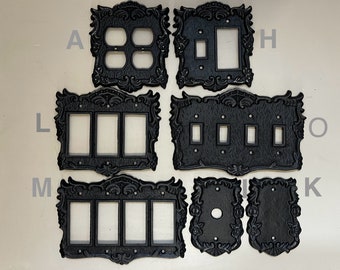 Shabby Chic, Switch Plate Covers, Light Switchplates, Light Switch Covers, 4 Switch Plate Cover, Quad plate, Duplex Outlet, Double Rocker