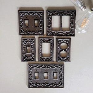 Fleur De Lis , Switch Plate Covers, Light Switchplates, Light Switch Covers, 4 Switch Plate Cover, Quad plate, Duplex Outlet, Double Rocker