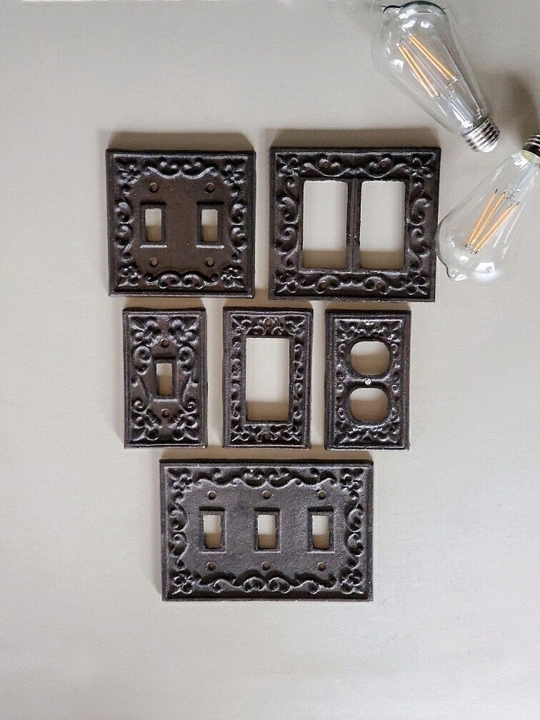Fleur De Lis , Switch Plate Covers, Light Switchplates, Light Switch Covers, 4 Switch Plate Cover, Quad plate, Duplex Outlet, Double Rocker