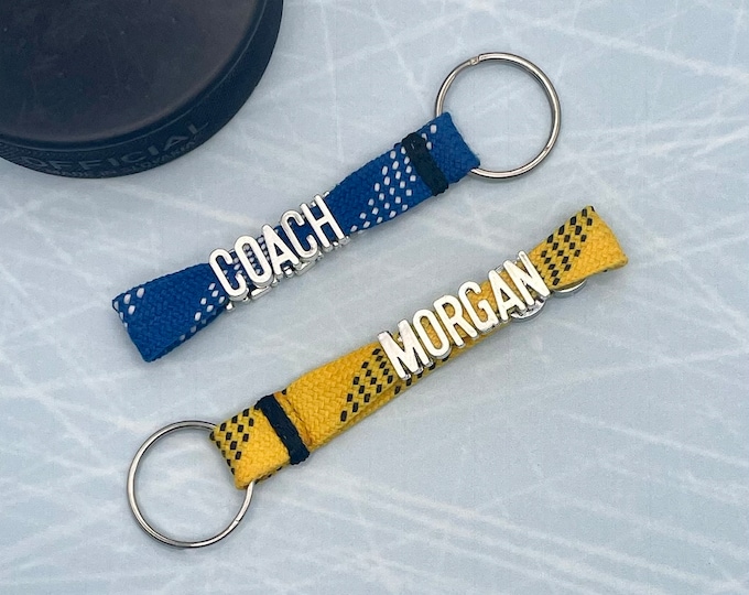 Personalized Hockey Lace Keychain