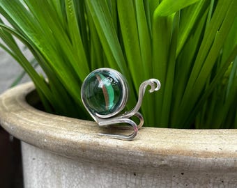 Gorgeous Unique Hand Crafted Stylised Snail Ornament Made from a Silver Plated Vintage fork