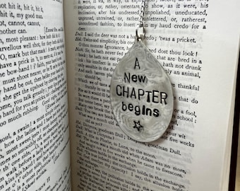 Stylish Quirky Hand Crafted Vintage Spoon Bookmarks - “A New Chapter Begins” - Great gift