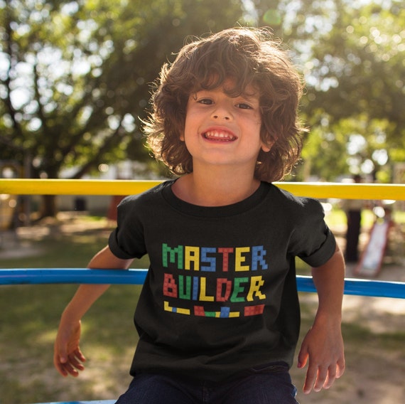 Kids Cool Master Builder Building Block T-Shirt For Boys Girls Kids Cool Master Builder Building Block T-Shirt For Boys Girls