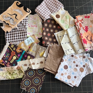 Brown Fabric Scrap Bundle No. 4 - 11.2 oz.