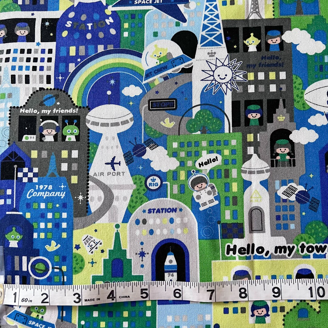 Hello My Friend Oxford Fabric by Push Pin - Kokka Fabric - Out of