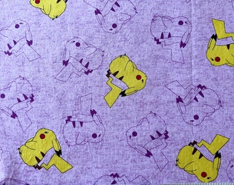 Purple Pikachu - Pokemon Cotton Fabric
