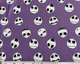 Nightmare Before Christmas Jack Faces Purple Fabric - Out of Print