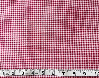 Red Mini Gingham Cotton Fabric by Lecien Color Basic Collection