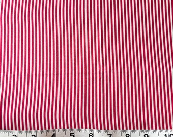 Lecien Mini Red and White Stripe Cotton Fabric