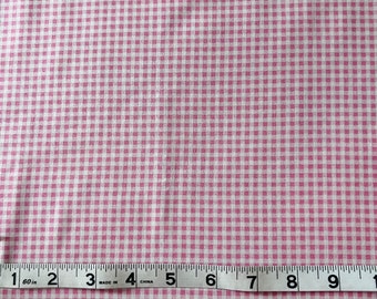 Pink Mini Gingham Cotton Fabric from Lecien Color Basic Collection