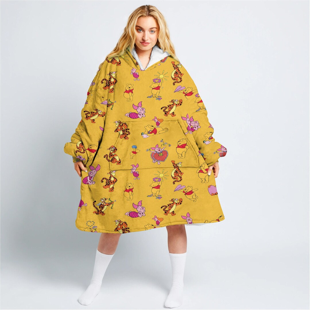 Winniethepooh Wearable Blanket Hoodie Pooh Christmas Etsy