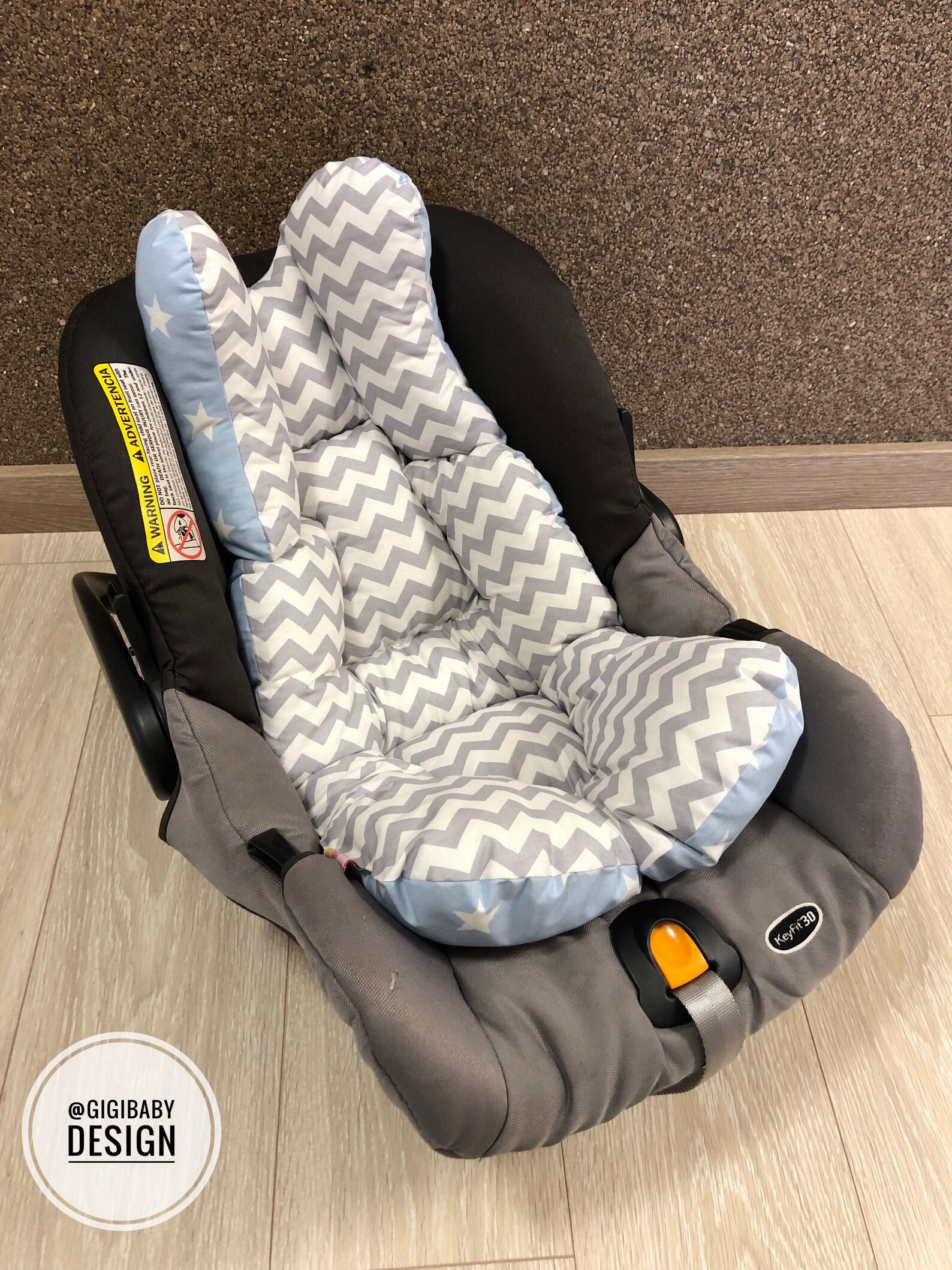 Car Seat Insert Cushion Pillow for Baby With Blue Stars and Etsy