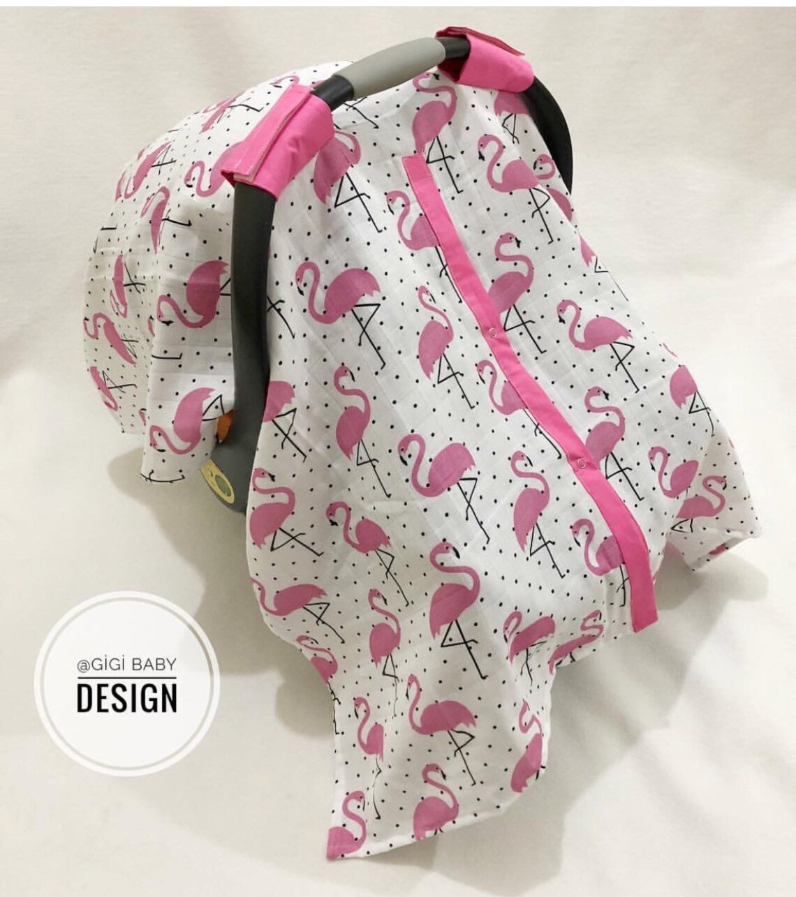 Pink Flamingo Muslin Swaddle Car Seat Canopy Cover for Girl Etsy
