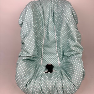Wasserdichter Kleinkind-Autositzschoner für Kinder in Mintfarbenem Polkadot-Print-Baumwollstoff