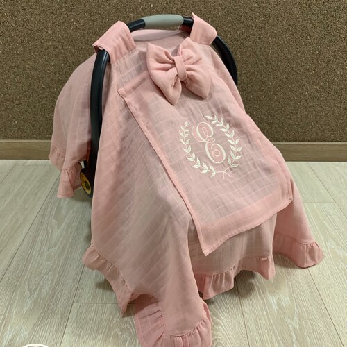 Car Seat Canopy Cover Baby Girl and Boy Gray Muslin Gauze With Etsy