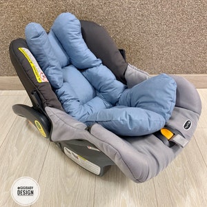 男の子用カーシートクッション枕ヘッドサポート デニムブルー