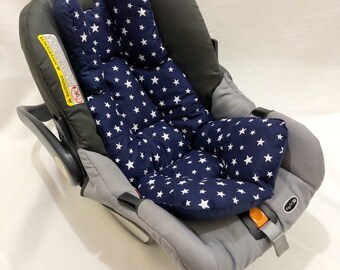 Navy Blue Star autostoel en kinderwagen kussen kussen / voering / hoofdsteun voor baby meisje en jongen