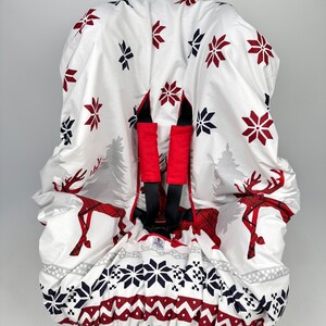 Autositzbezug Liner Schutzfolie Wasserdicht für Kleinkind Kinder im Rentier Winter Theme Print mit Strap Covers, Geburtstagsgeschenk, Urlaubsgeschenk