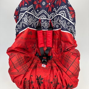 Autositzbezug Liner Schutzfolie Wasserdicht für Kleinkind Kinder im Rentier Winter Theme Print mit Strap Covers, Geburtstagsgeschenk, Urlaubsgeschenk