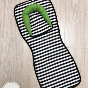 Universal Pram & Stroller Liner Set for Baby with Matching Head Support Pillow and Harness / Strap Covers