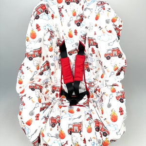 Autositzbezug Liner Schutzfolie Wasserdicht für Kinder im Feuerwehrauto Druck mit Strap Covers, Geburtstagsgeschenk, Weihnachtsgeschenk