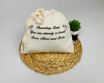 Personalisierte gestickte Geschenktasche, Babyparty-Andenken