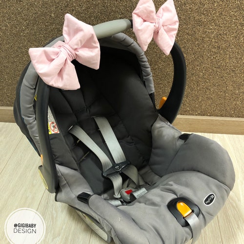 Car Seat Accessory Strap on Bows for Baby Girl Etsy