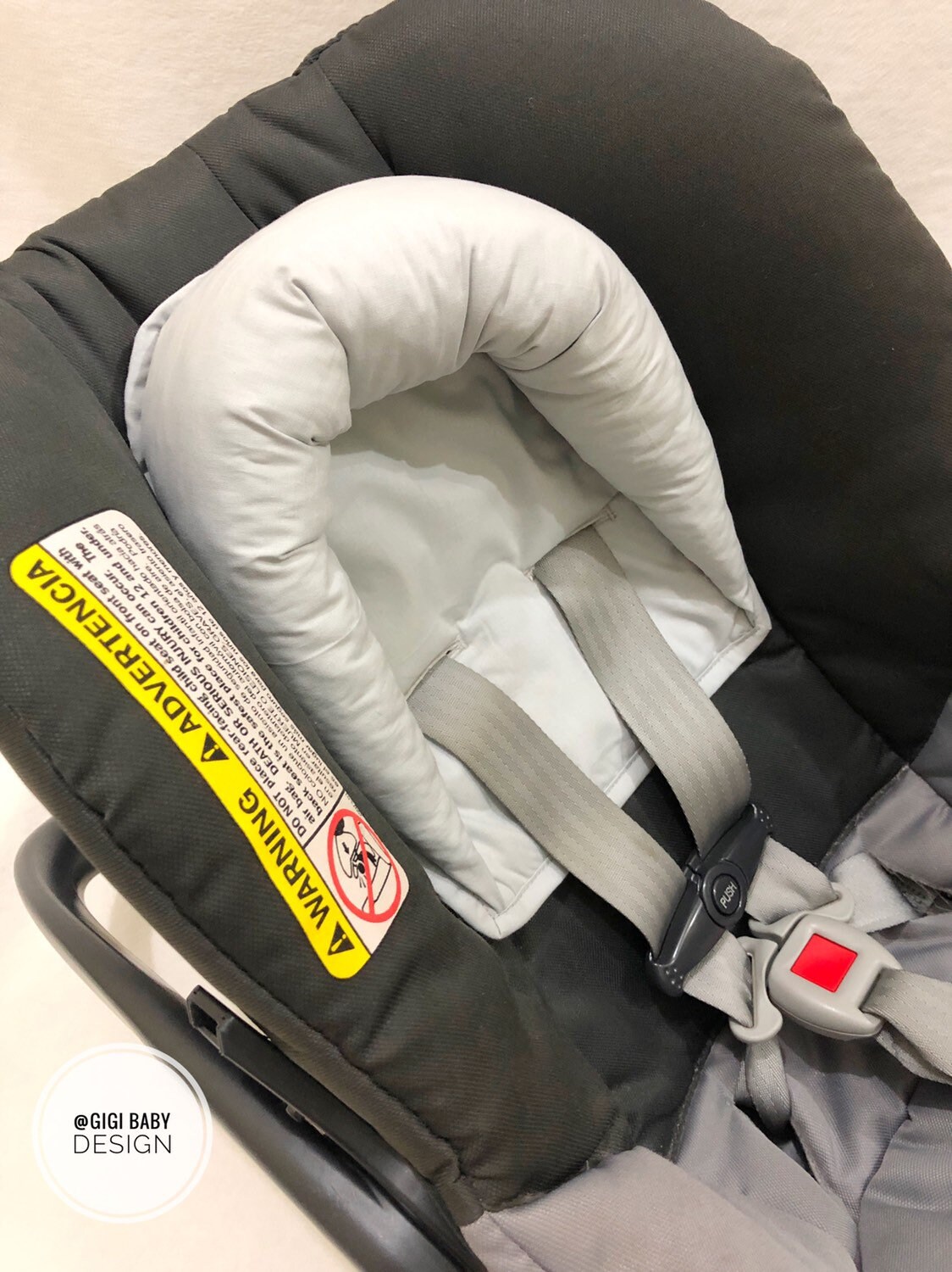 Car Seat Headrest Support Pillow for Baby Boy and Girl in Gray Etsy