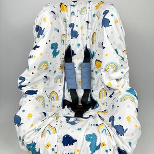 Autositzbezug Liner Covers Covers Wasserdicht für Kinder / Jungen im blauen Dinosaurier-Druck mit Strap Covers, Geburtstagsgeschenk, Weihnachtsgeschenk