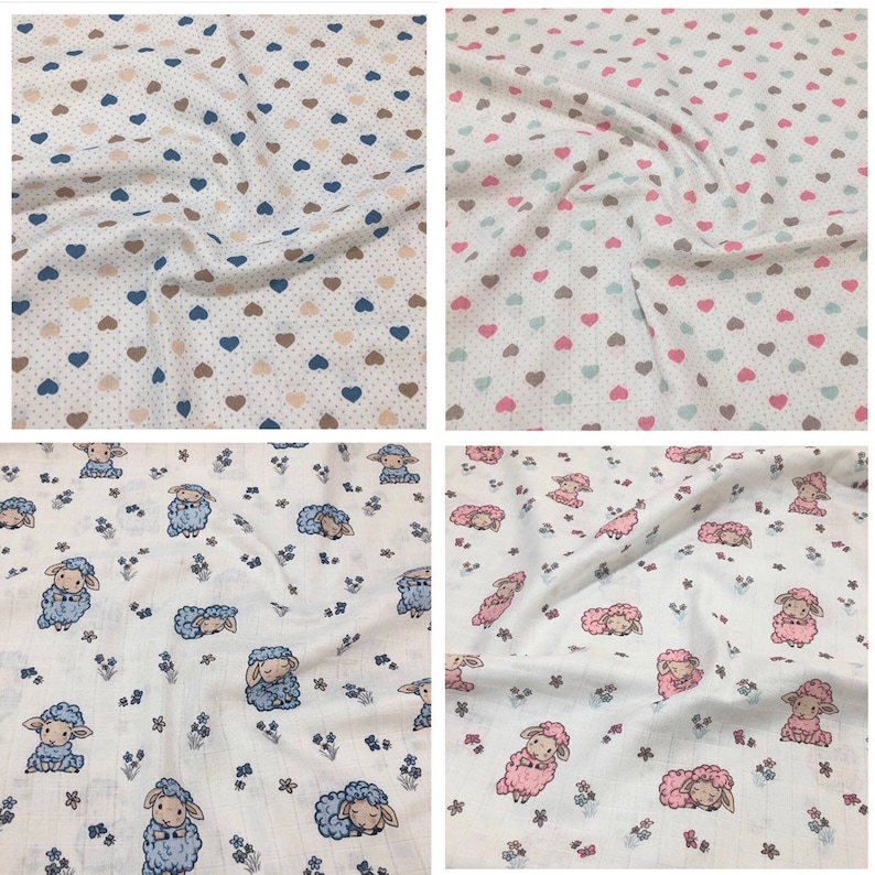 Muslin Burp Cloths for Baby in Set of 5 with Pink Candy Design Etsy