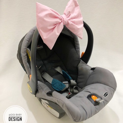 Car Seat Accessory Strap on Bows for Baby Girl Etsy