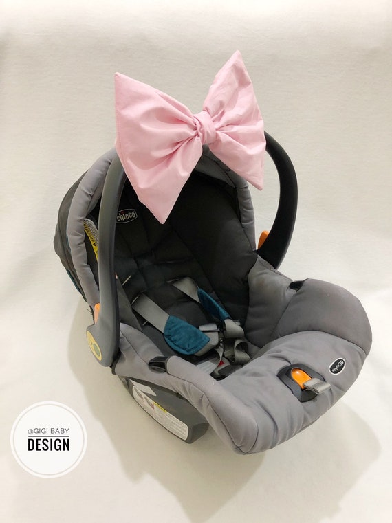 Strap on Pink BOW for Car Seat Accessory for Baby - Etsy