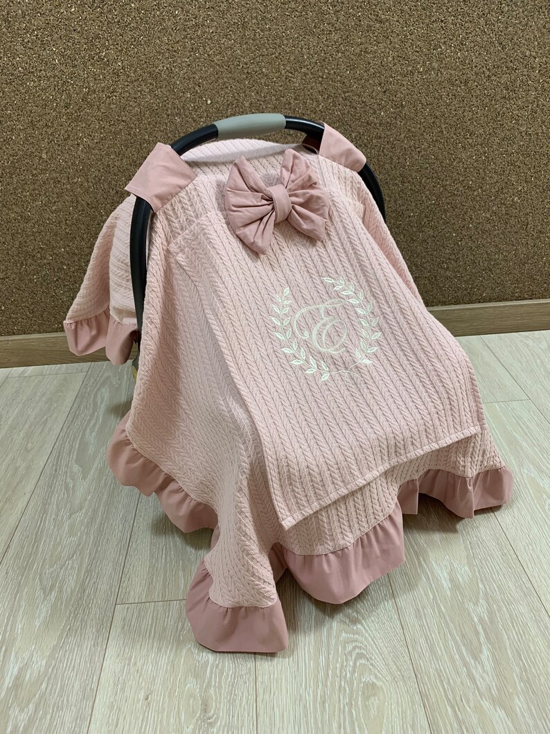 Car Seat Canopy Cover Baby Girl and Boy Blush Pique With Etsy