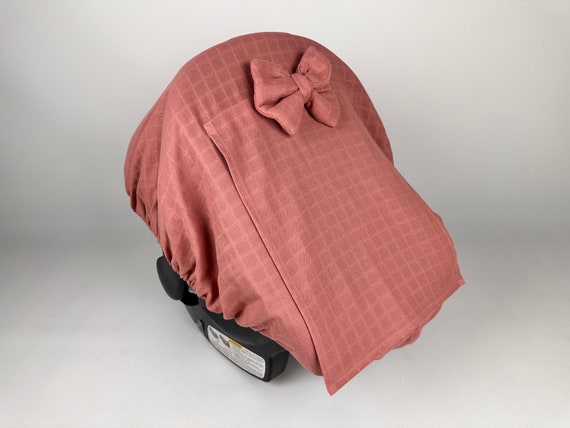 Handleless Car Seat Canopy Cover Baby Girl and Boy in Rose Muslin Gauze With Peekaboo Mesh Window Personalized Car Seat Cover 100 Cotton Etsy Canada
