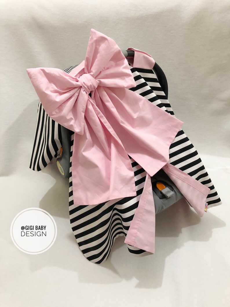Car Seat Canopy Cover for Baby Girl With Black and White Etsy