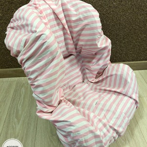 Toddler Car Seat Liner and Protector for Baby Girl in Pink & White Stripes