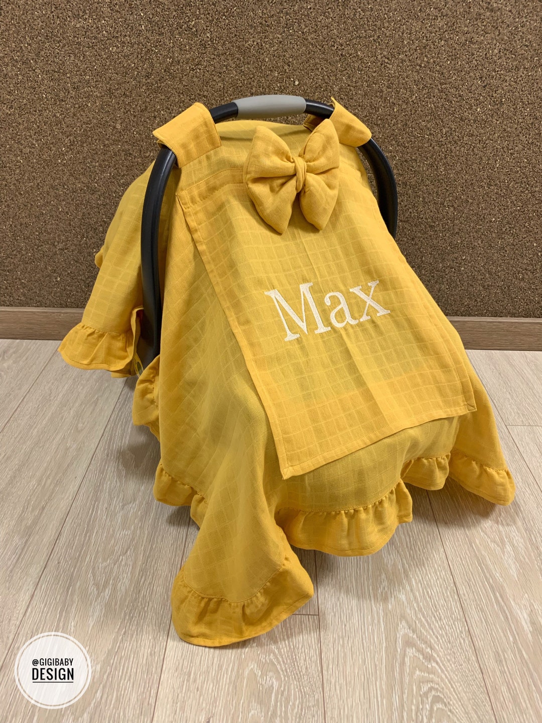 Car Seat Canopy Cover Baby Girl and Boy Muslin Gauze Mustard Etsy