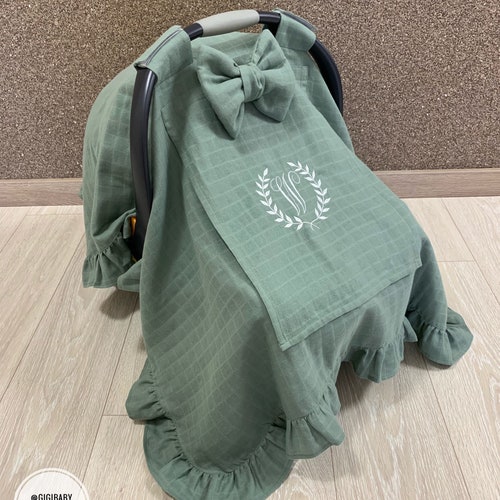 Car Seat Canopy Cover for Baby Girl&boy With BRICK RED Muslin Etsy