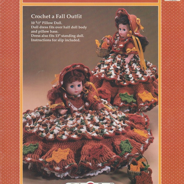 Autumn Leaves- crochet doll dress