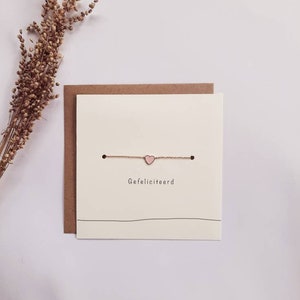 Kaart met armband roze