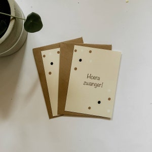 Hoera zwanger set twee kaarten
