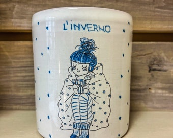 Handmade Ceramic Teacup - Winter