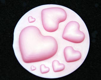 Heart SET#2, Silicone Mold Mould Sugarcraft Candle Soap Chocolate Polymer Clay Melting Wax Resin Tools Ornament Handmade